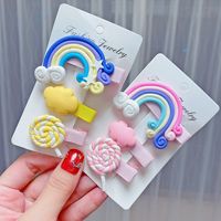 Cartoon Rainbow Candy Color Three-piece Hair Clip Set main image 5