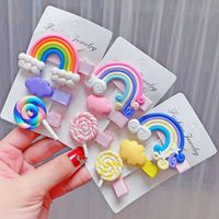 Cartoon Rainbow Candy Color Three-piece Hair Clip Set main image 1