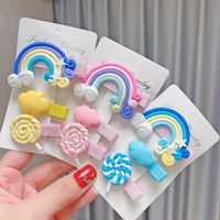 Cartoon Rainbow Candy Color Three-piece Hair Clip Set main image 3