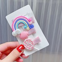 Cartoon Rainbow Candy Color Three-piece Hair Clip Set sku image 4