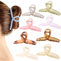 Solid Color Transparent Cross Grip Simple Hair Clip main image 2