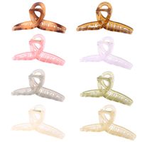 Solid Color Transparent Cross Grip Simple Hair Clip main image 6