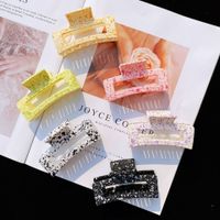 Geometric Large Frosted Acrylic Square Claw Clip Hairpin main image 4