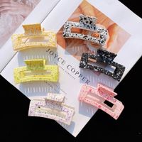 Geometric Large Frosted Acrylic Square Claw Clip Hairpin main image 3