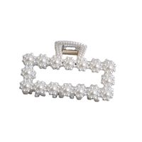 Simple Pearl Stitching Transparent Large Claw Hair Clip main image 5