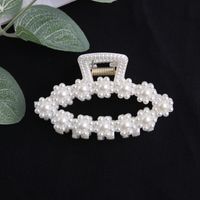Simple Pearl Stitching Transparent Large Claw Hair Clip sku image 4