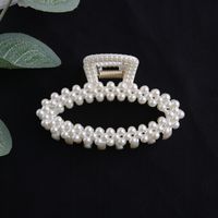 Simple Pearl Stitching Transparent Large Claw Hair Clip sku image 8