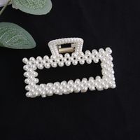 Simple Pearl Stitching Transparent Large Claw Hair Clip sku image 12