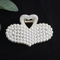 Simple Pearl Stitching Transparent Large Claw Hair Clip sku image 16