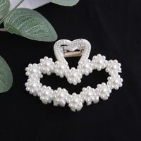 Simple Pearl Stitching Transparent Large Claw Hair Clip sku image 6