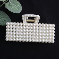 Simple Pearl Stitching Transparent Large Claw Hair Clip sku image 14