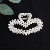 Simple Pearl Stitching Transparent Large Claw Hair Clip sku image 10