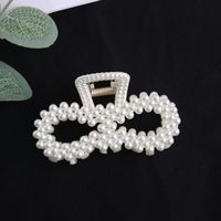 Simple Pearl Stitching Transparent Large Claw Hair Clip sku image 11