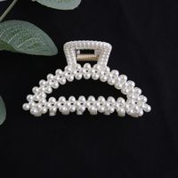Simple Pearl Stitching Transparent Large Claw Hair Clip sku image 7
