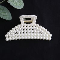 Simple Pearl Stitching Transparent Large Claw Hair Clip sku image 15