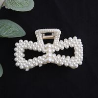 Simple Pearl Stitching Transparent Large Claw Hair Clip sku image 9