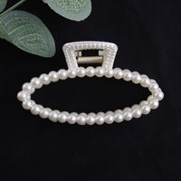 Simple Pearl Stitching Transparent Large Claw Hair Clip sku image 13