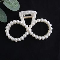 Simple Pearl Stitching Transparent Large Claw Hair Clip sku image 17