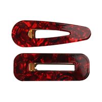 Colorful Geometric-shaped Hollow Out Two-piece Hair Clip Set main image 5