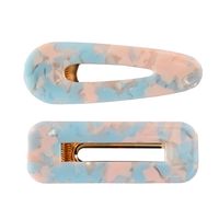 Colorful Geometric-shaped Hollow Out Two-piece Hair Clip Set sku image 3
