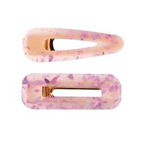Colorful Geometric-shaped Hollow Out Two-piece Hair Clip Set sku image 10