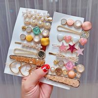 Metal Pearl Decor 8-piece Barrettes Hair Clip Set main image 5