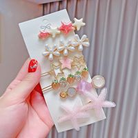 Metal Pearl Decor 8-piece Barrettes Hair Clip Set sku image 38