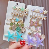 Metal Pearl Decor 8-piece Barrettes Hair Clip Set main image 4