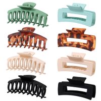 Solid Color Frosted Rectangular Ps Material Hair Clip sku image 154