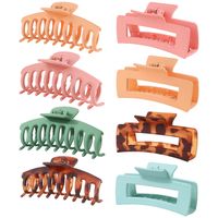 Solid Color Frosted Rectangular Ps Material Hair Clip sku image 158