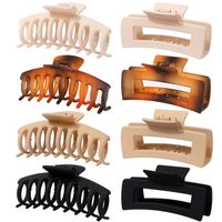 Solid Color Frosted Rectangular Ps Material Hair Clip main image 4