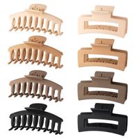 Solid Color Frosted Rectangular Ps Material Hair Clip main image 3