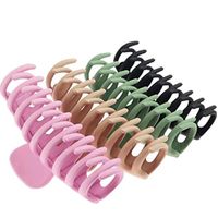 Solid Color Frosted Rectangular Ps Material Hair Clip sku image 136