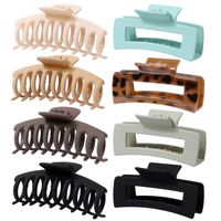 Solid Color Frosted Rectangular Ps Material Hair Clip sku image 151
