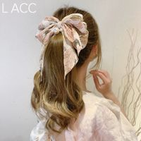 Spring And Summer Big Bow Floral Barrettes Back Head Hair Clip main image 1