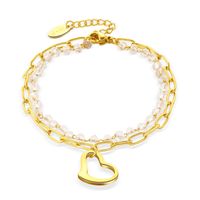 Women's Fashion Simple Style Geometric Heart Titanium Steel Bracelets Stainless Steel Bracelets main image 5