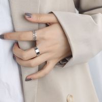 Female Fashion Silver Solid Color Alloy Open Ring main image 4