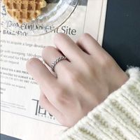 Female Fashion Silver Solid Color Alloy Open Ring sku image 1