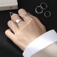 Female Fashion Silver Solid Color Alloy Open Ring sku image 2