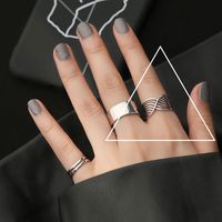 Female Fashion Silver Solid Color Alloy Open Ring sku image 6