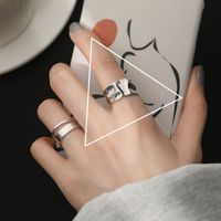 Female Fashion Silver Solid Color Alloy Open Ring sku image 10
