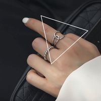 Female Fashion Silver Solid Color Alloy Open Ring sku image 8