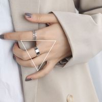 Female Fashion Silver Solid Color Alloy Open Ring sku image 15