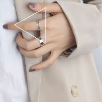 Female Fashion Silver Solid Color Alloy Open Ring sku image 5
