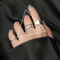 Female Fashion Silver Solid Color Alloy Open Ring sku image 7