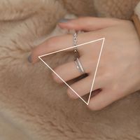 Female Fashion Silver Solid Color Alloy Open Ring sku image 17