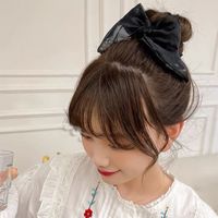 Fashion New Black Mesh Ribbon Large Pearl Bow Headband Hair Accessories main image 3