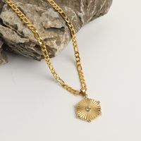 Fashion Simple Geometric Shape Pendant 18k Gold Plating Stainless Steel Necklace main image 6