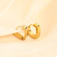 Fashion Simple Heart 18k Gold Stainless Steel Earrings Three-piece Set main image 1