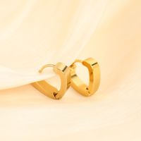 Fashion Simple Heart 18k Gold Stainless Steel Earrings Three-piece Set main image 6